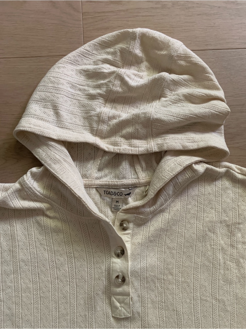 NWOT Toad & Co Women's M Foothill Pointelle Hoodie Pullover Beach Travel Surf - Picture 6 of 11